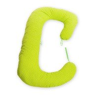 BabyNeeds - Perna 3 in 1 pentru gravide si bebelusi Soft, Bulinute mici alb cu verde