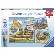 Ravensburger - Puzzle Vehicule de constructie, 3x49 piese