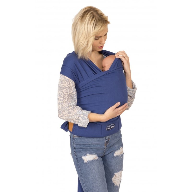 SeviBebe Sevi Baby - Sal purtare elastic cu suport lombar, Albastru