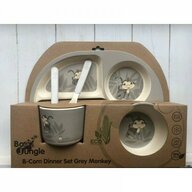 Bo Jungle - Set cina pentru bebelusi Maimuta, Gri