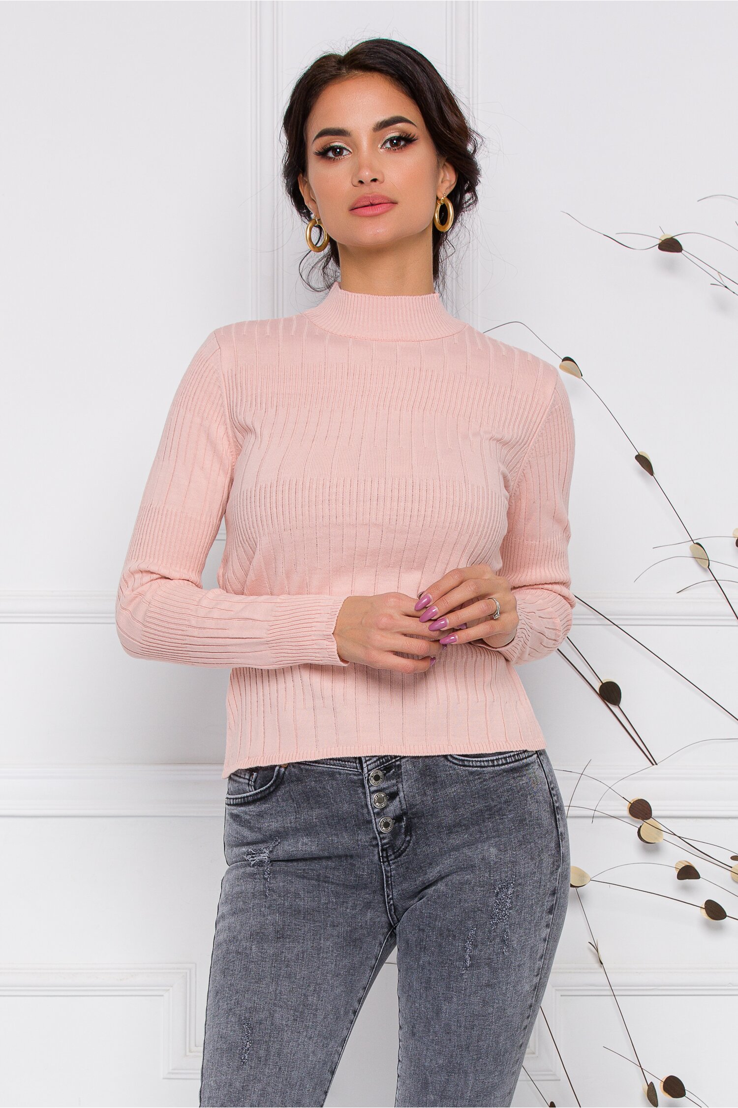 Bluza Leona roz pal din tricot