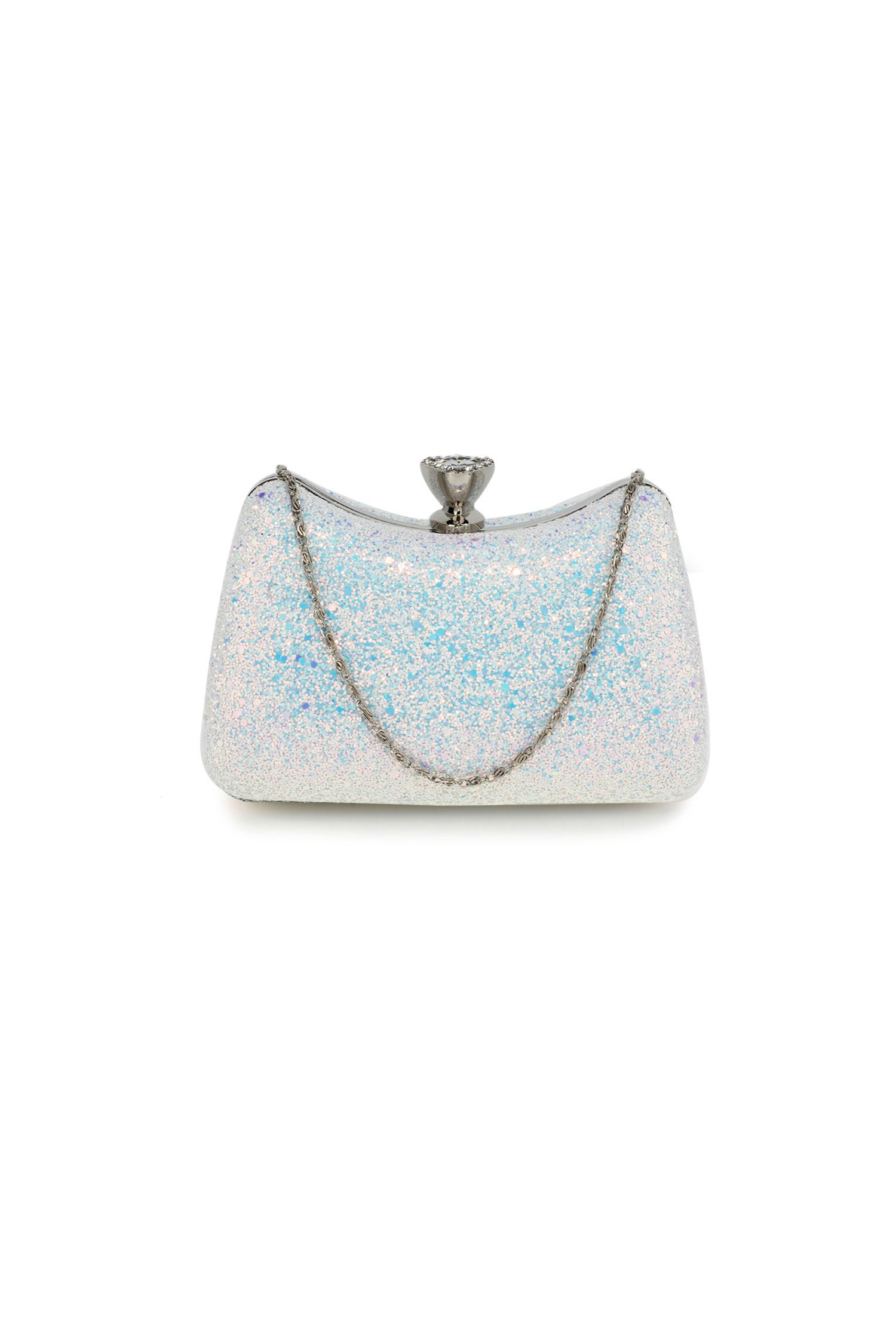 Clutch bonnie argintiu de seara