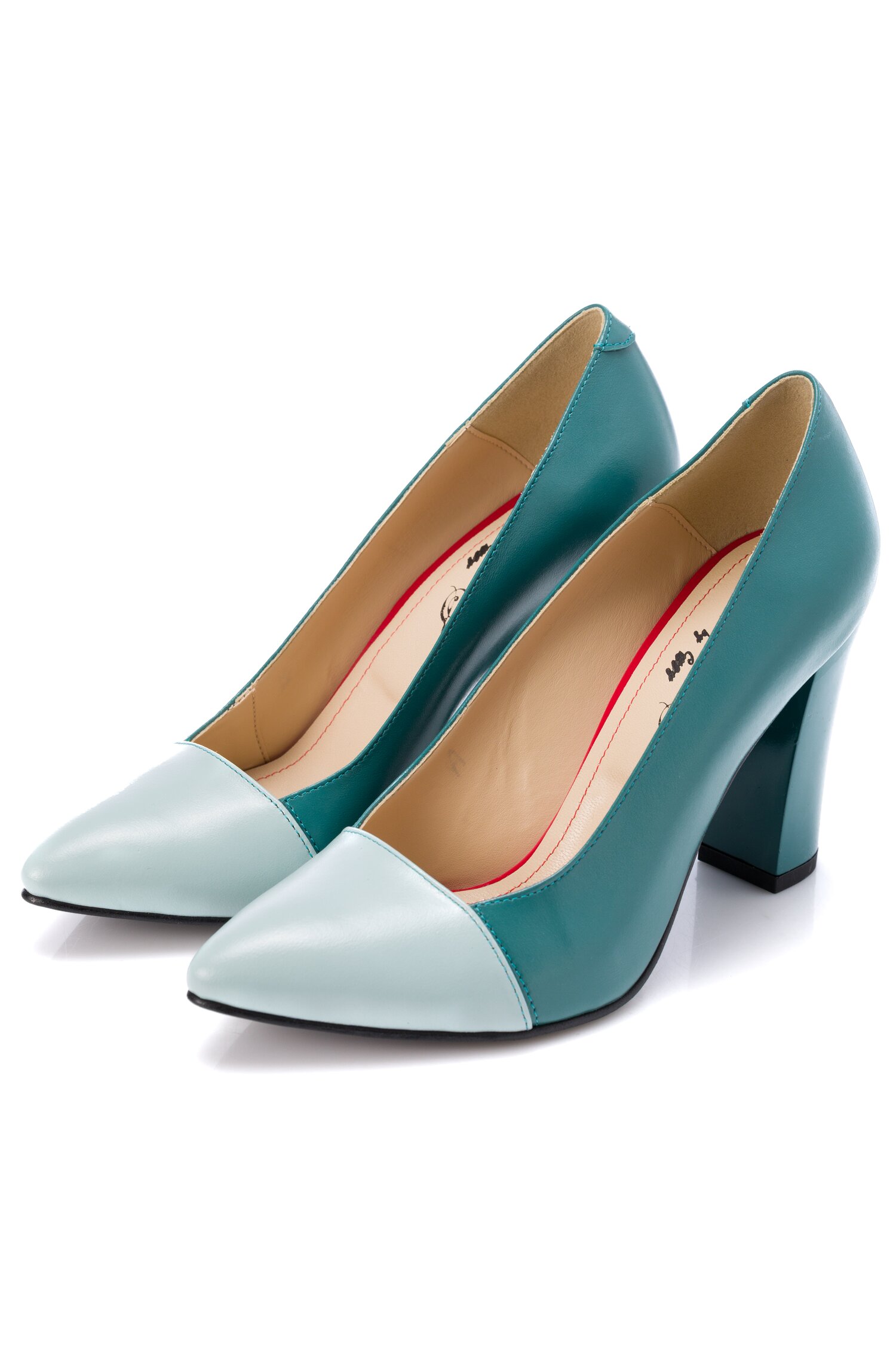 Pantofi Roda verzi cu varful verde pastelat