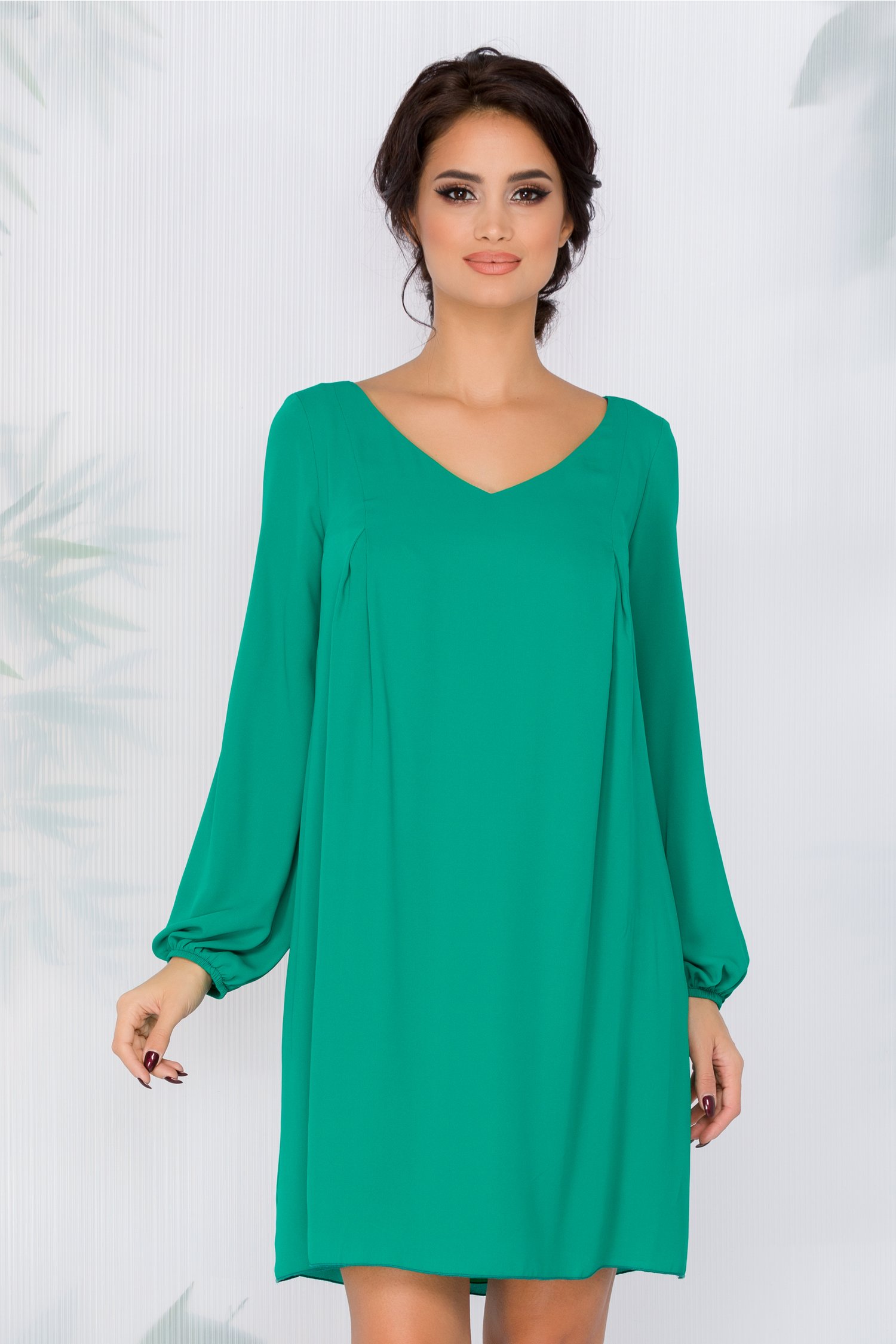 Rochie Amelie verde vaporoasa