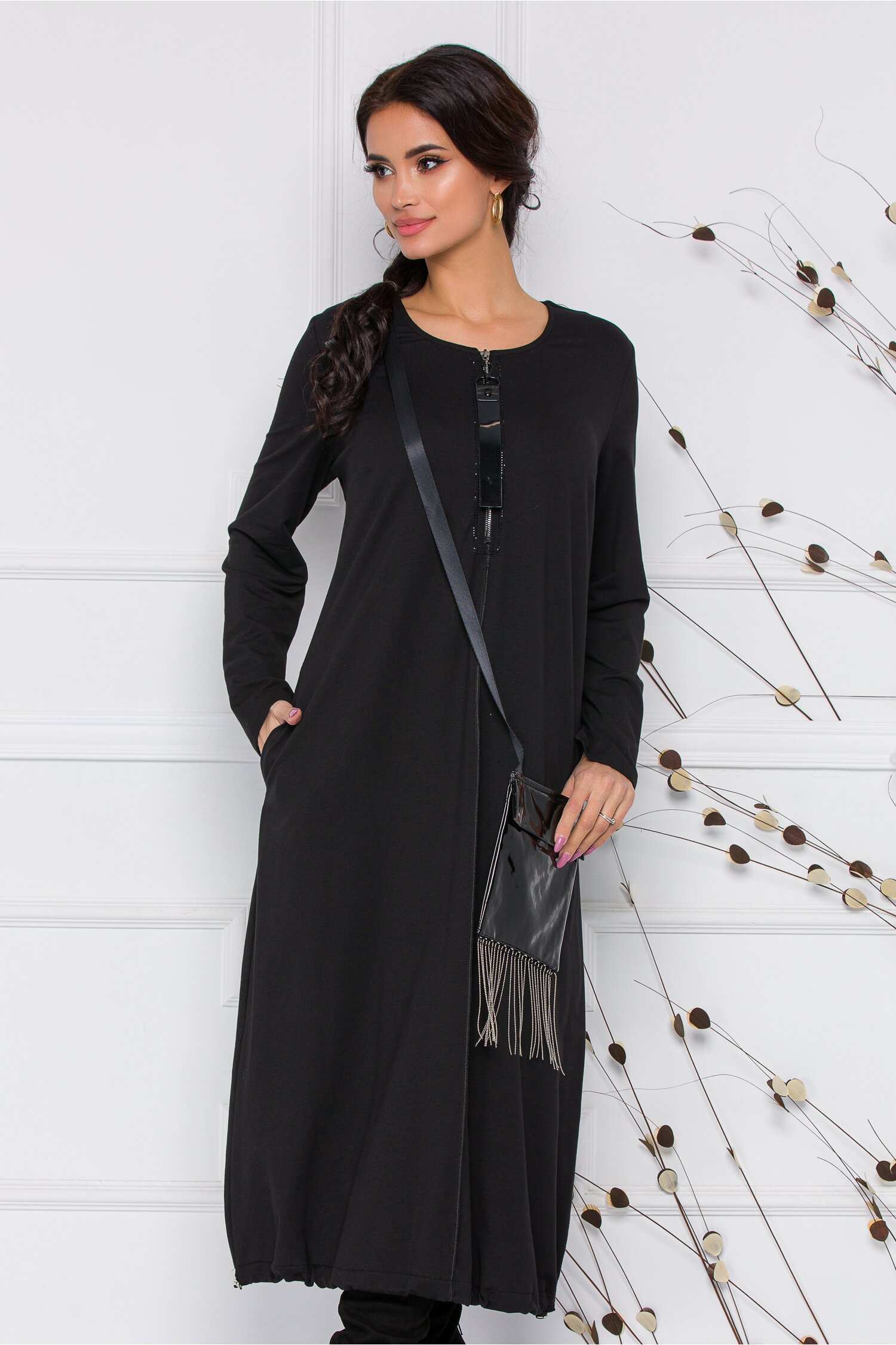Rochie Delia neagra cu accesoriu