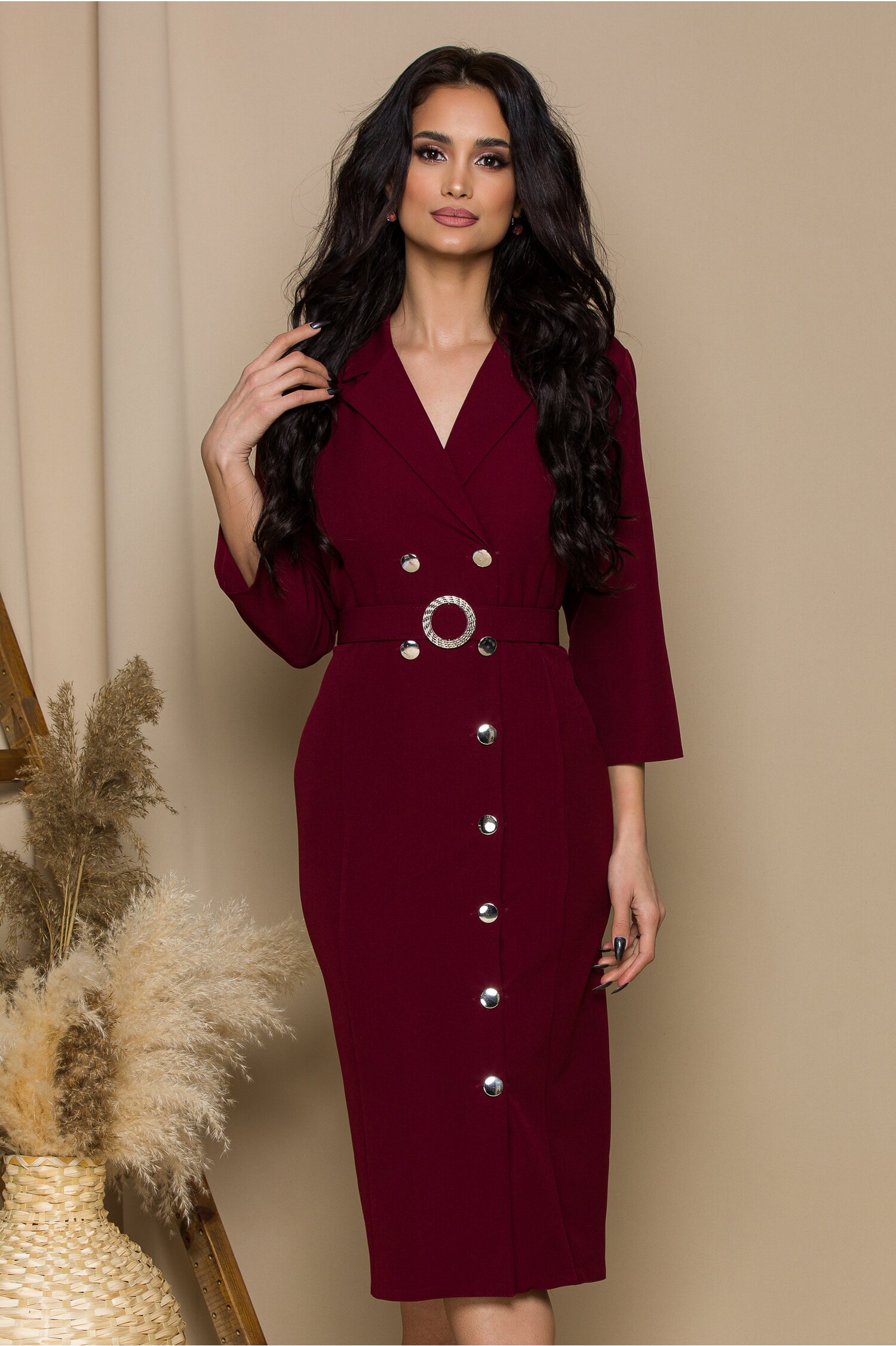 Rochie Eleonnore bordo tip sacou