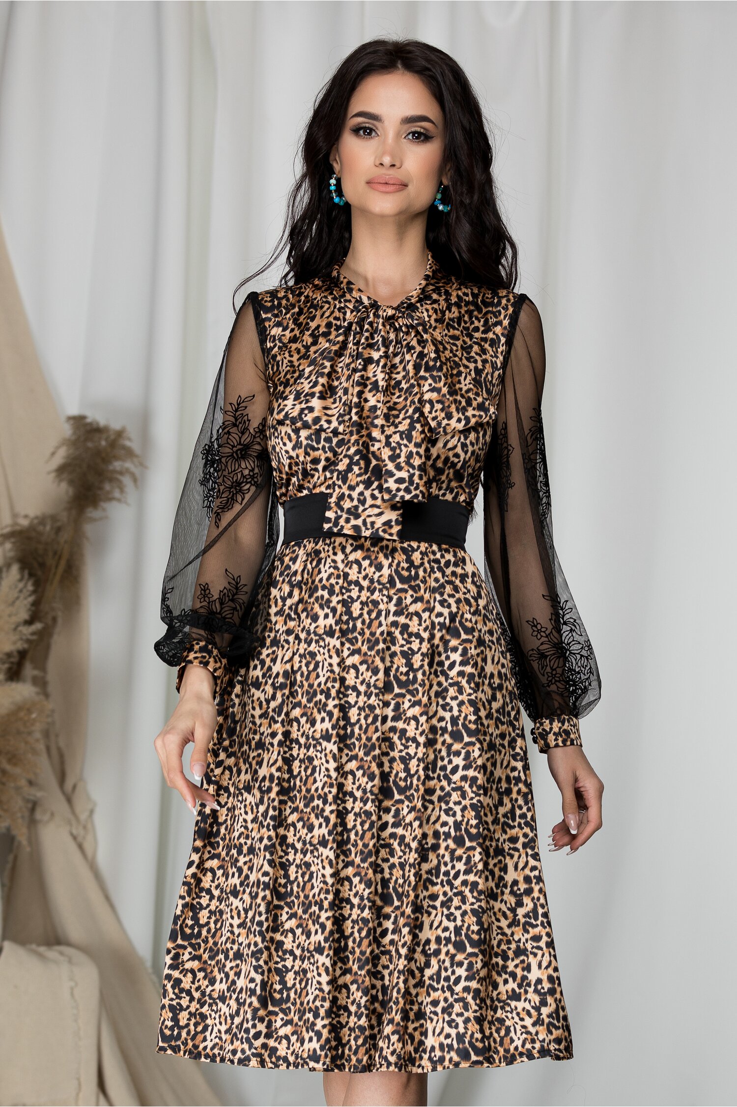 Rochie ella collection monique cu imprimeu animal print