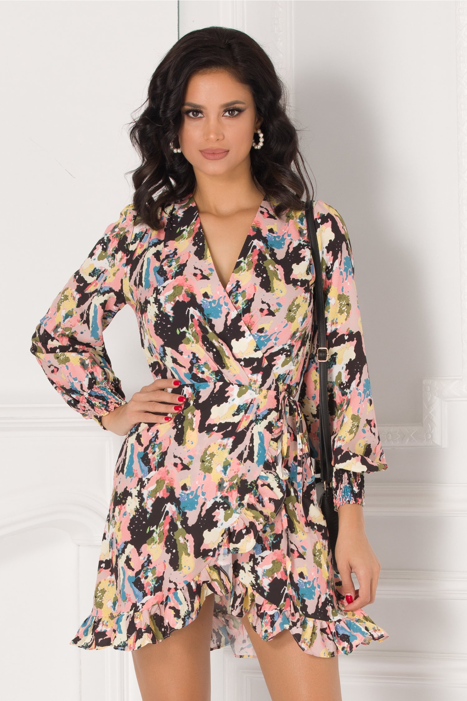Rochie nadia cu imprimeu multicolor