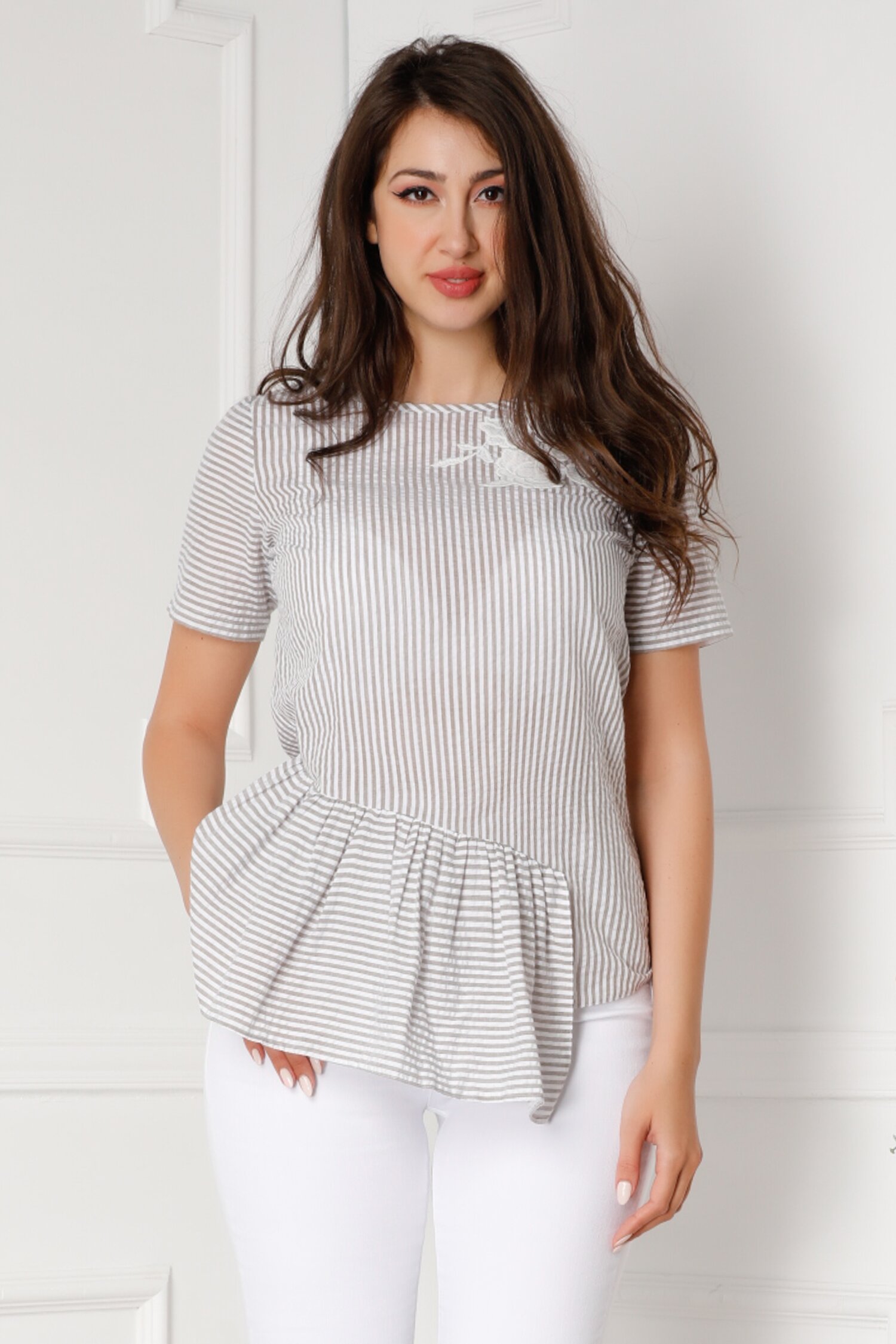 Tricou LaDonna gri cu dungi