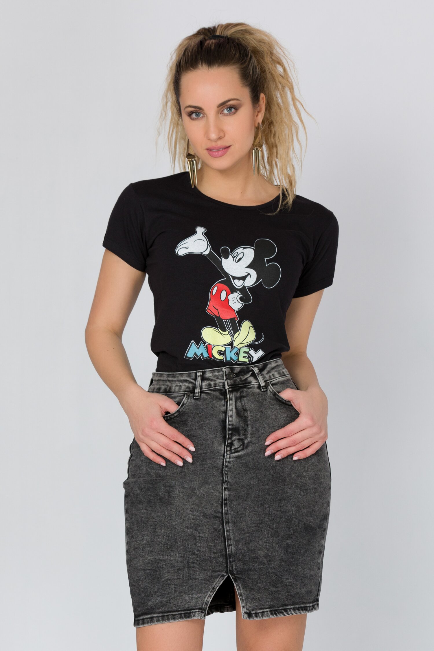 Tricou negru cu Mickey Mouse