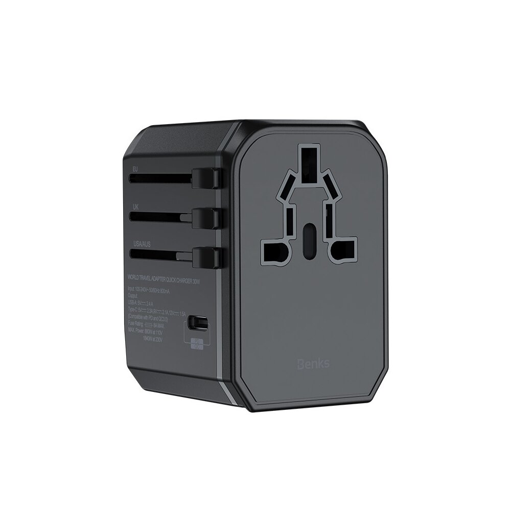 Incarcator retea universal USB USB-C Benks PA36 Power Delivery si Quick Charge 3.0 Negru