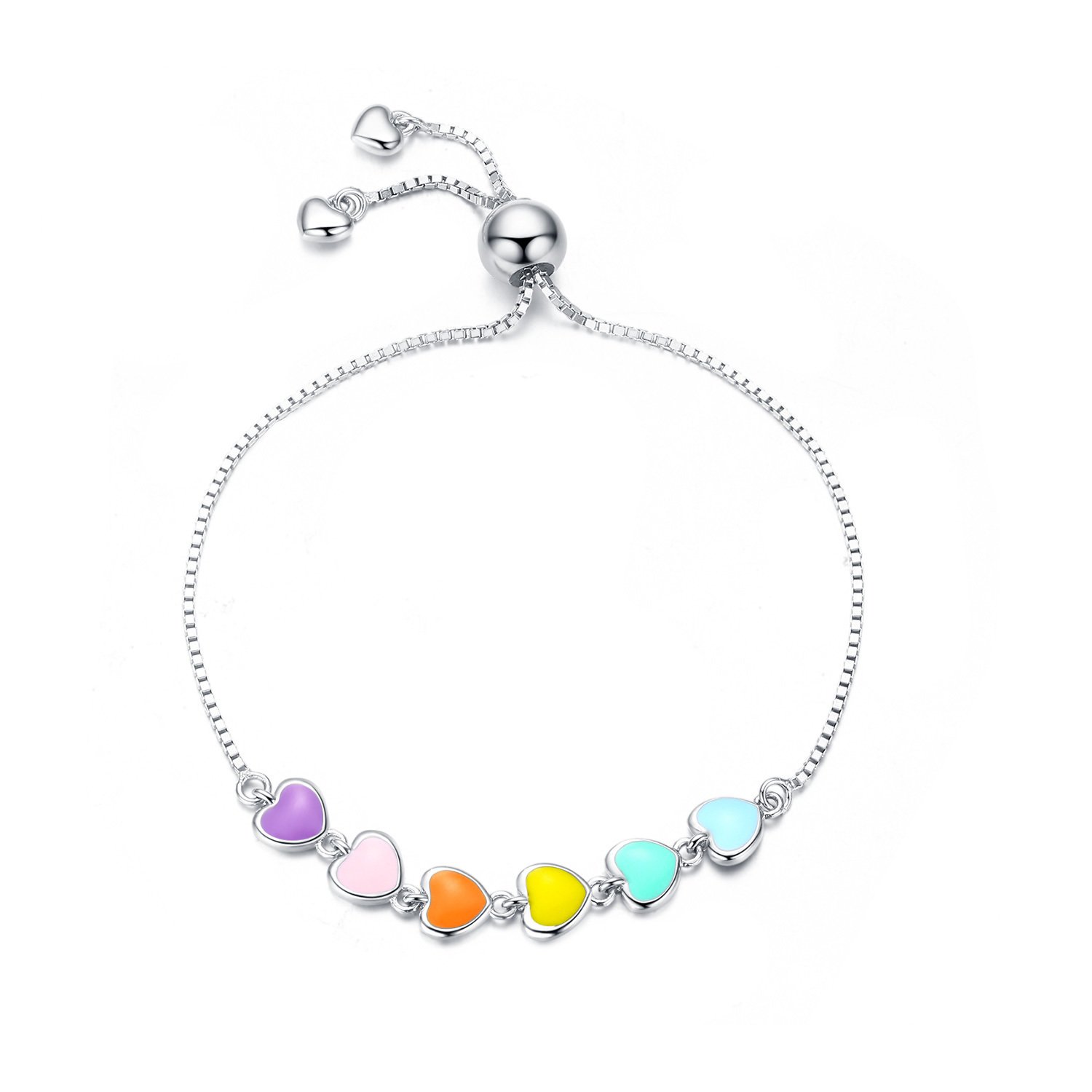 Bratara din argint colorful hearts