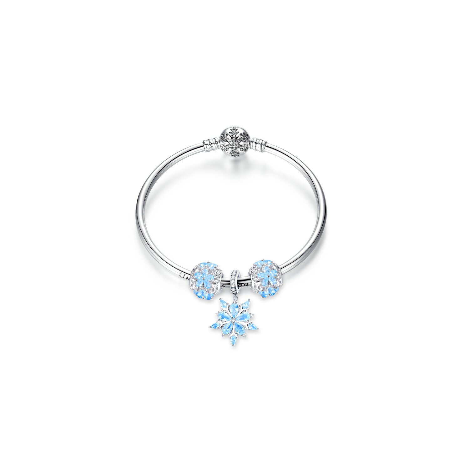 Bratara din argint cu talismane winter magic