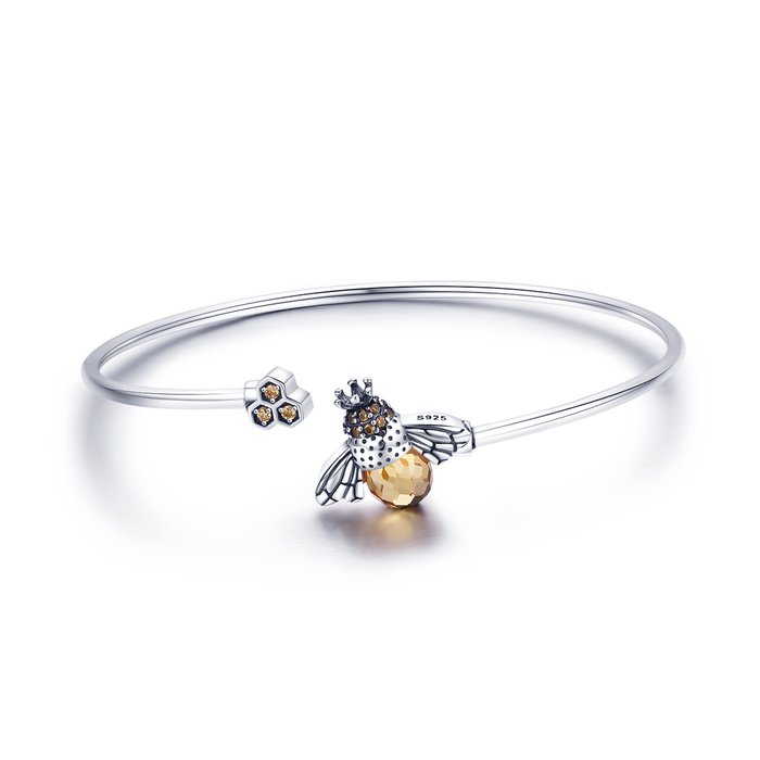 Bratara din argint fixa honey bee