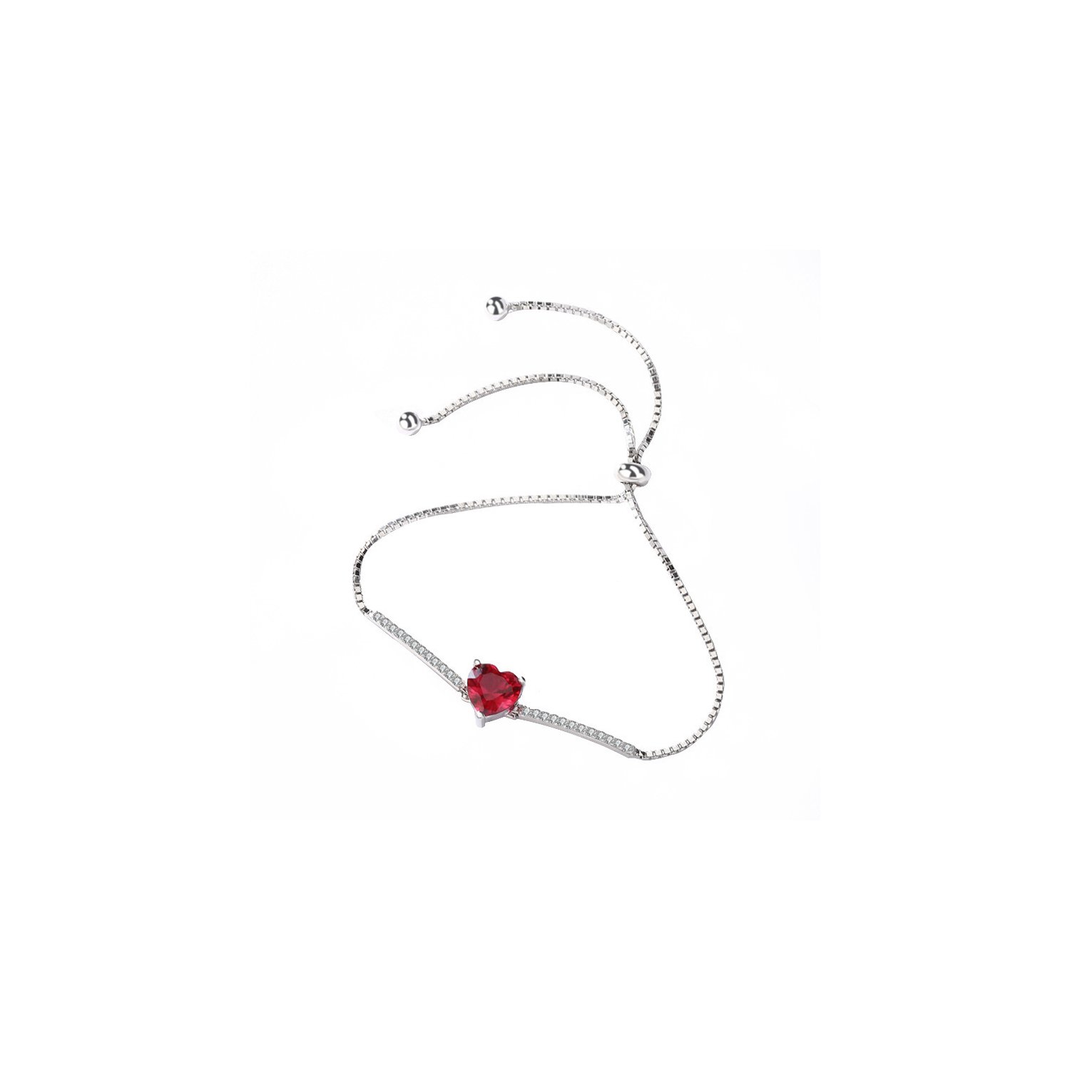 Bratara din argint romantic red heart