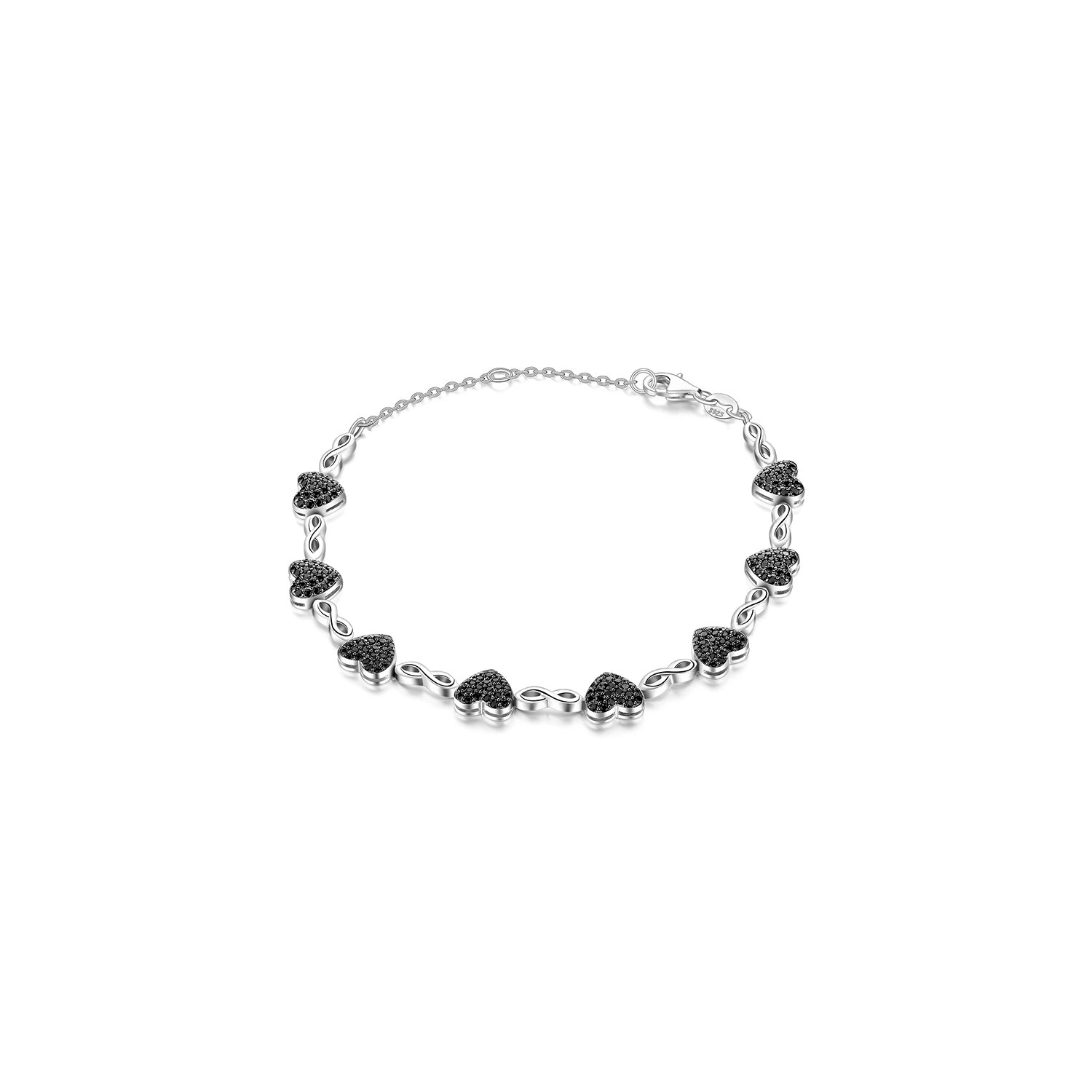 Bratara din argint spinel glam hearts
