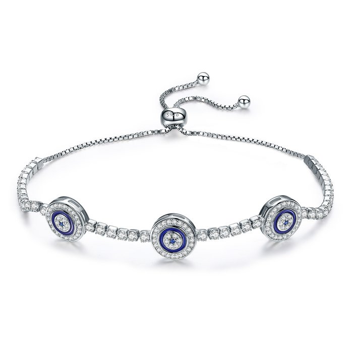 Bratara din argint trio blue eye tennis