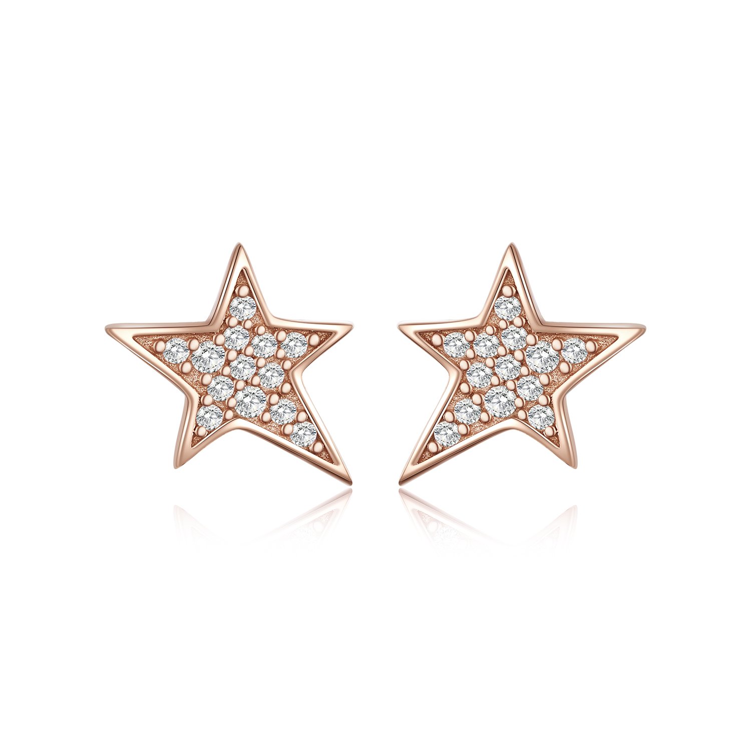 Cercei din argint amazing rose stars
