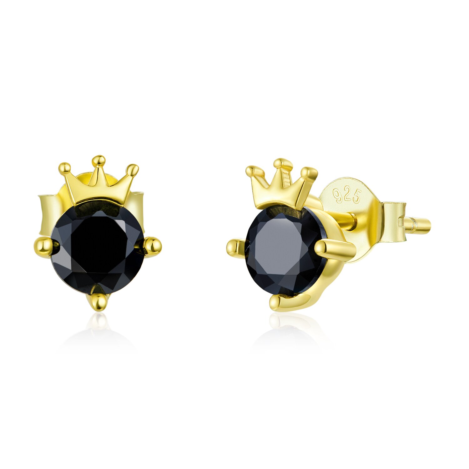 Cercei din argint black golden crown