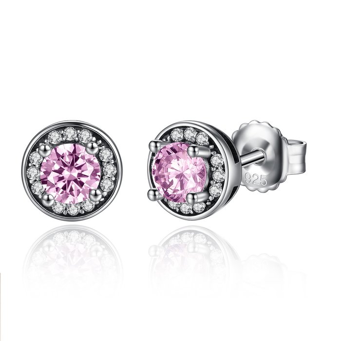 Cercei din argint crystal shine pink