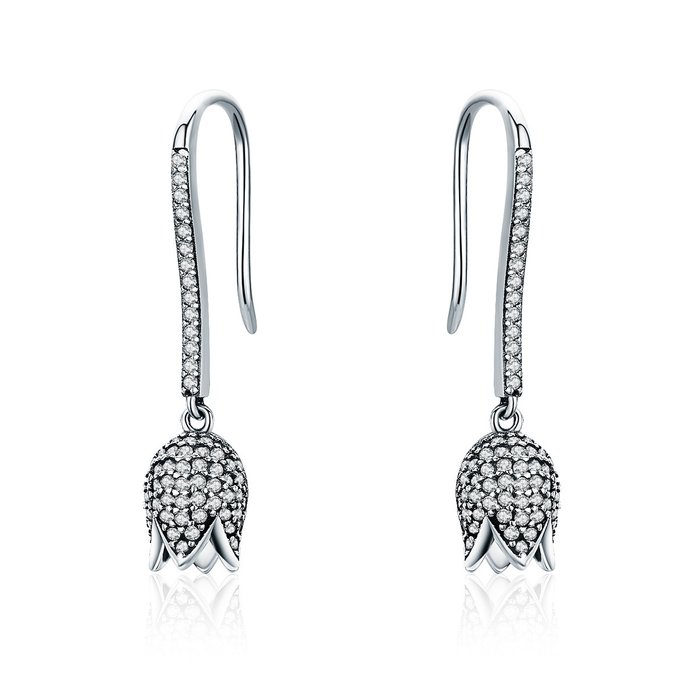 Cercei din argint crystal tulips