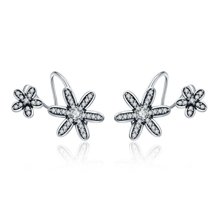Cercei din argint curly daisy