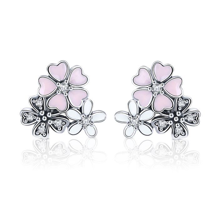 Cercei din argint daisy bloom