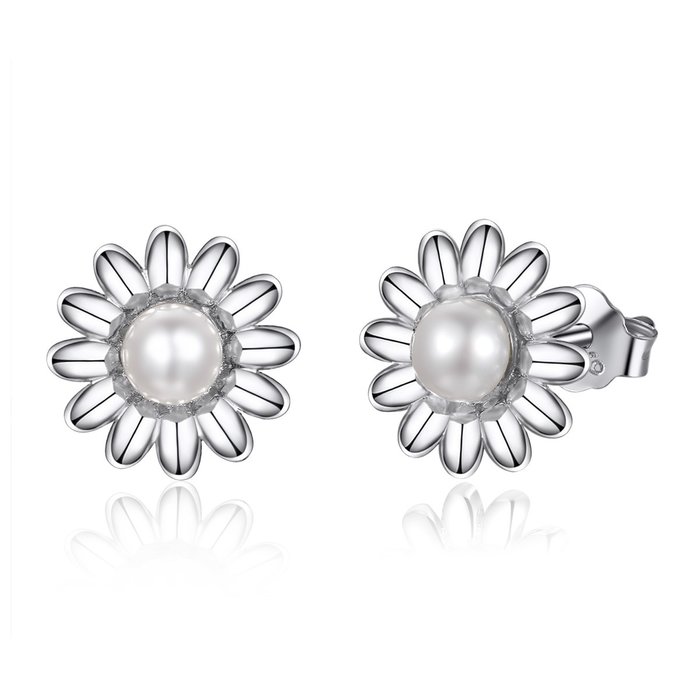 Cercei din argint daisy pearl