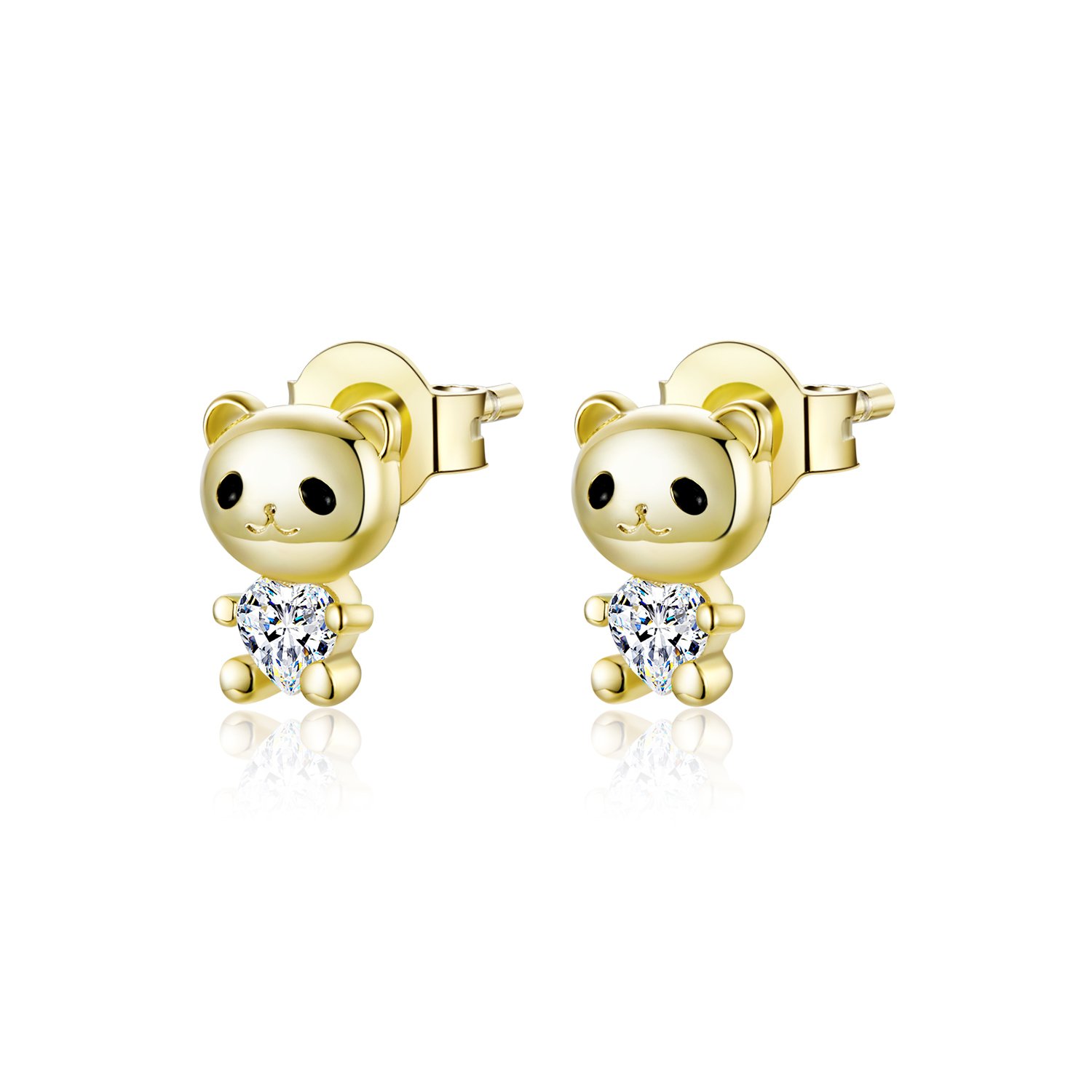 Cercei din argint golden tiny bears