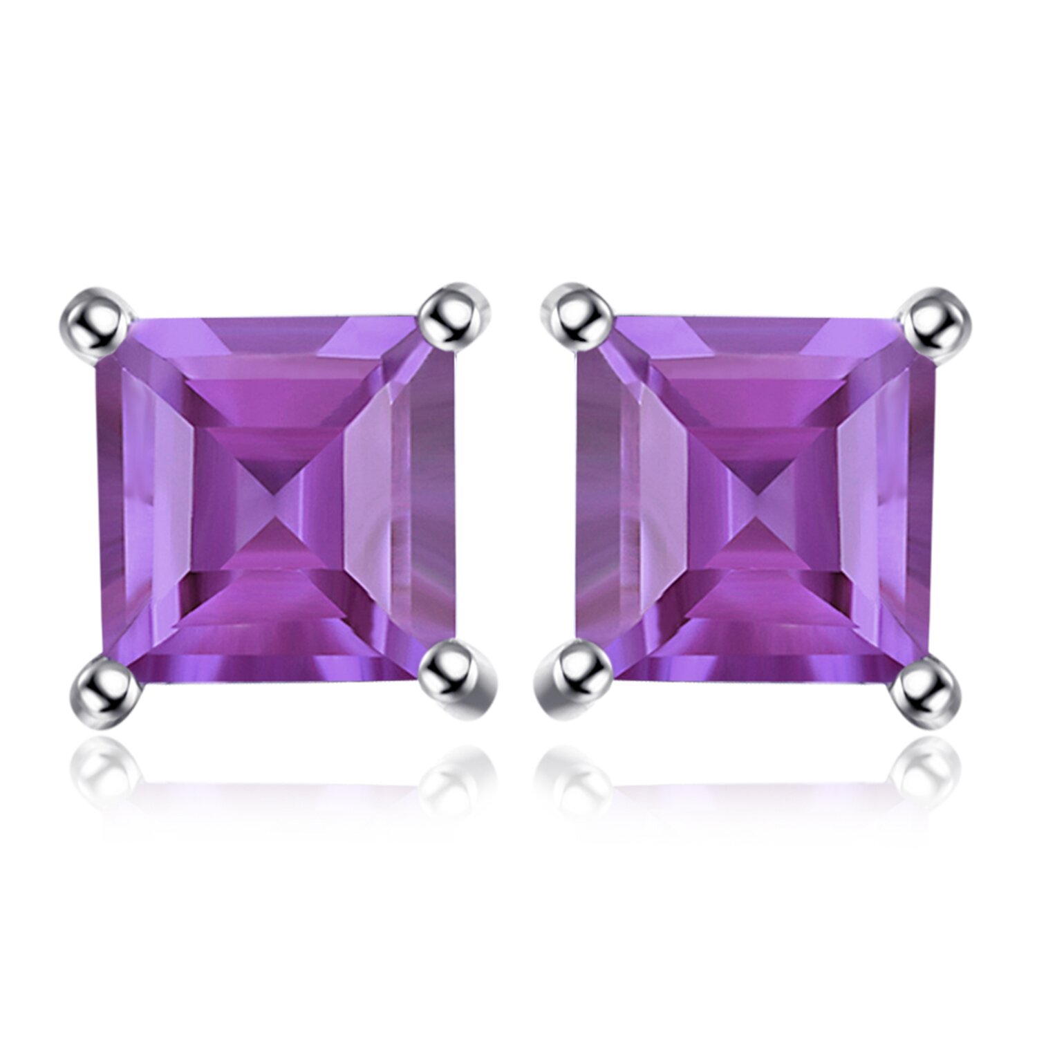 Cercei din argint little amethyst square
