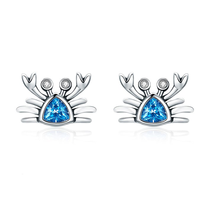 Cercei din argint little blue crab