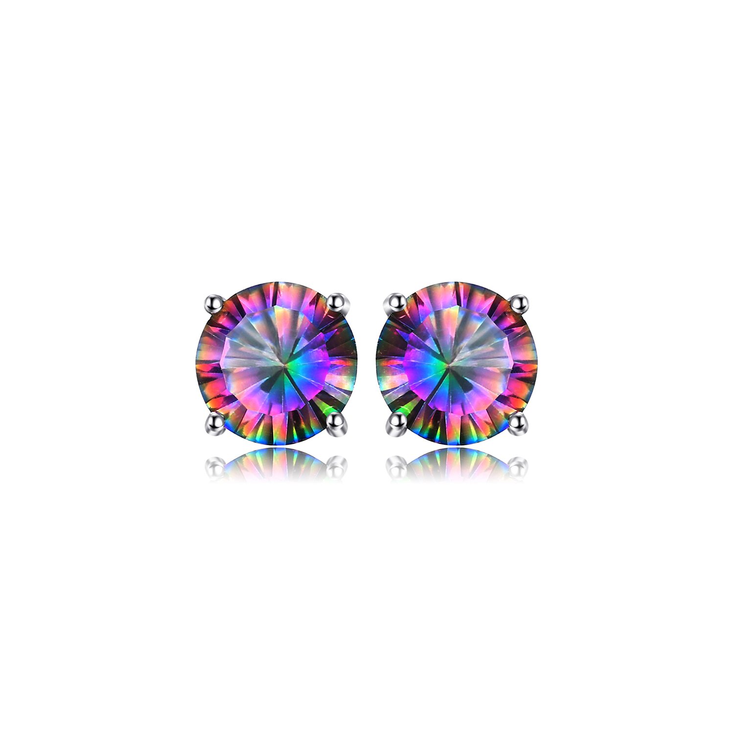 Cercei din argint little round mystic topaz