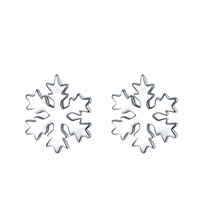 Cercei din argint little white snowflake