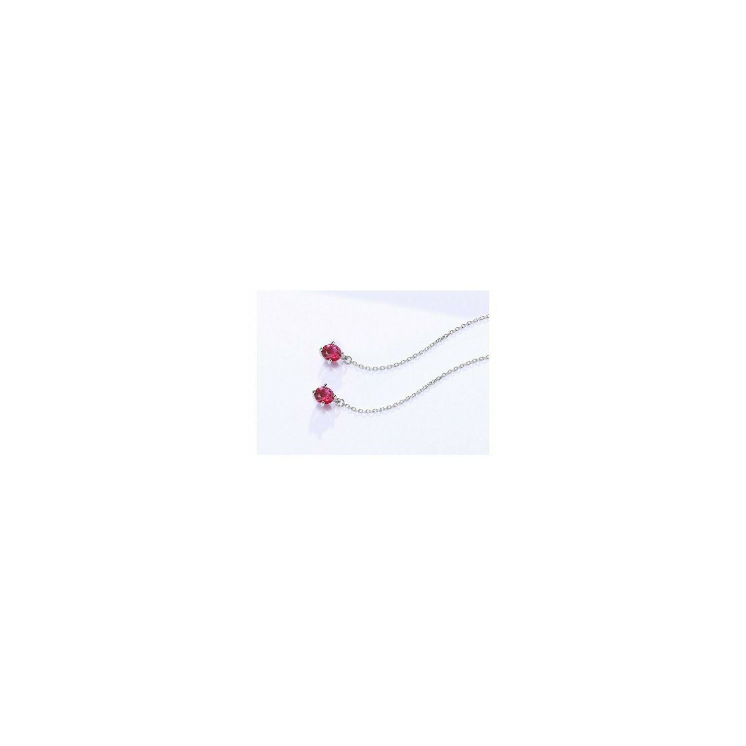 Cercei din argint long red dots