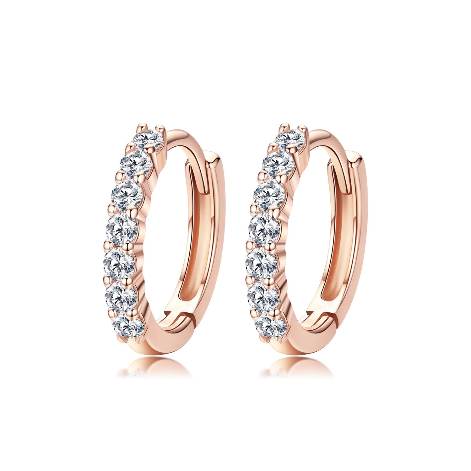 Cercei din argint moon shine rose gold