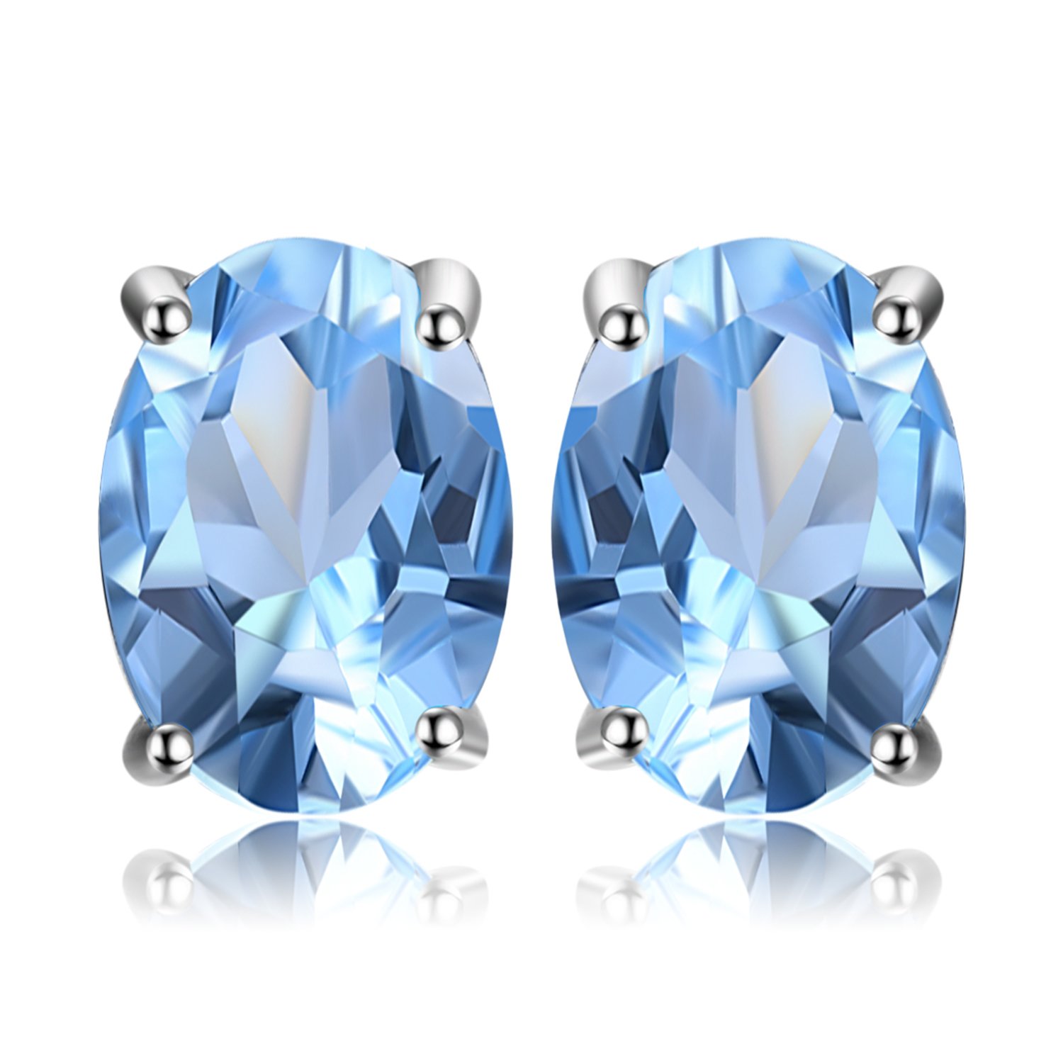 Cercei din argint oval blue topaz