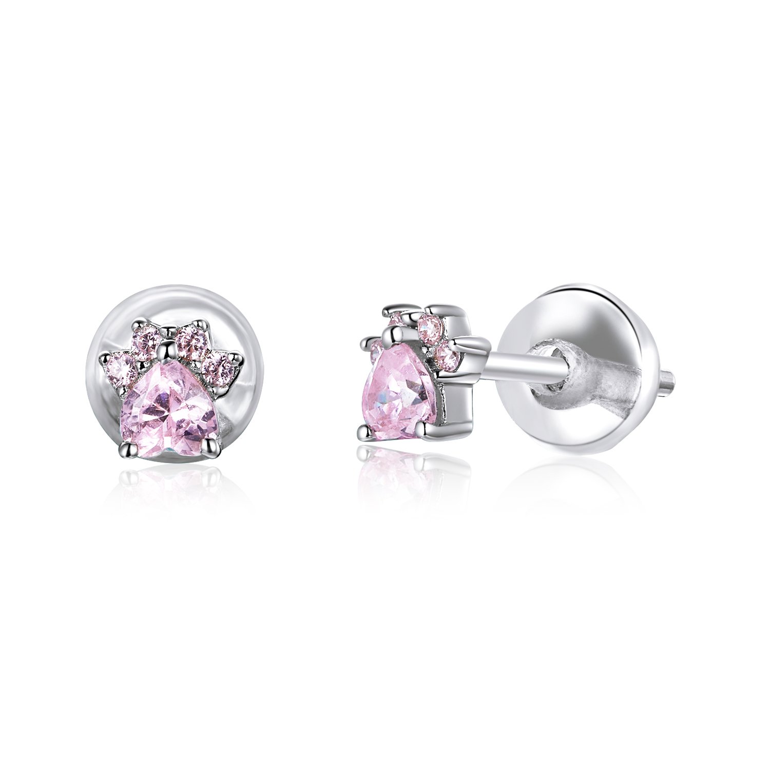 Cercei din argint pink little paws