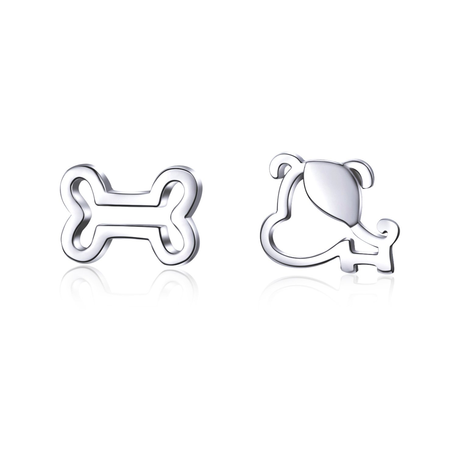 Cercei din argint puppy & bone