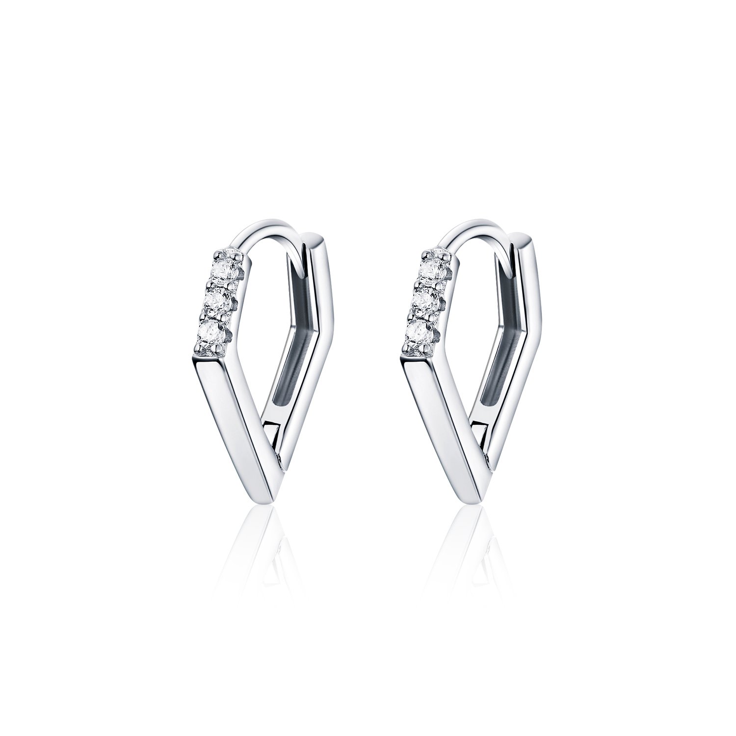 Cercei din argint v shape hoops