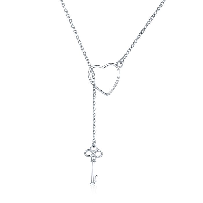 Colier din argint 925 heart & key