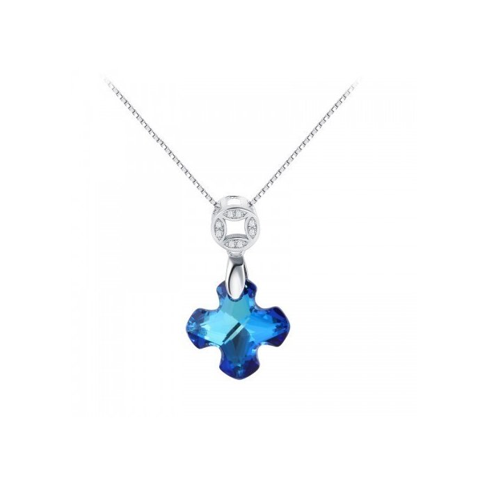 Colier din argint crystal blue luck