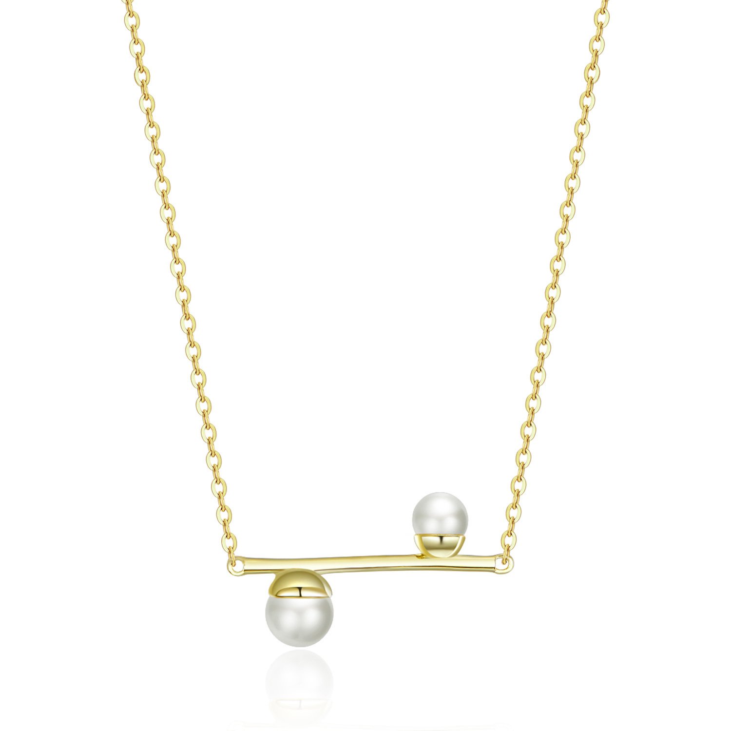 Colier din argint double precious pearls