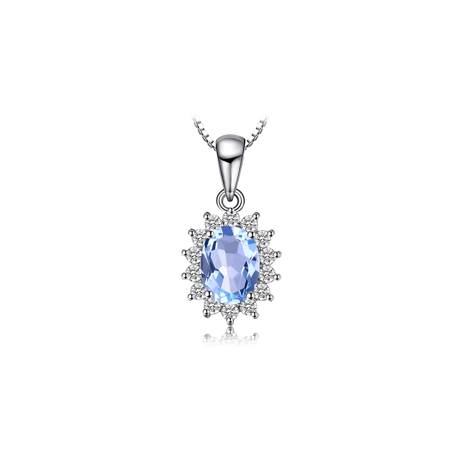 Colier din argint elegant light blue topaz