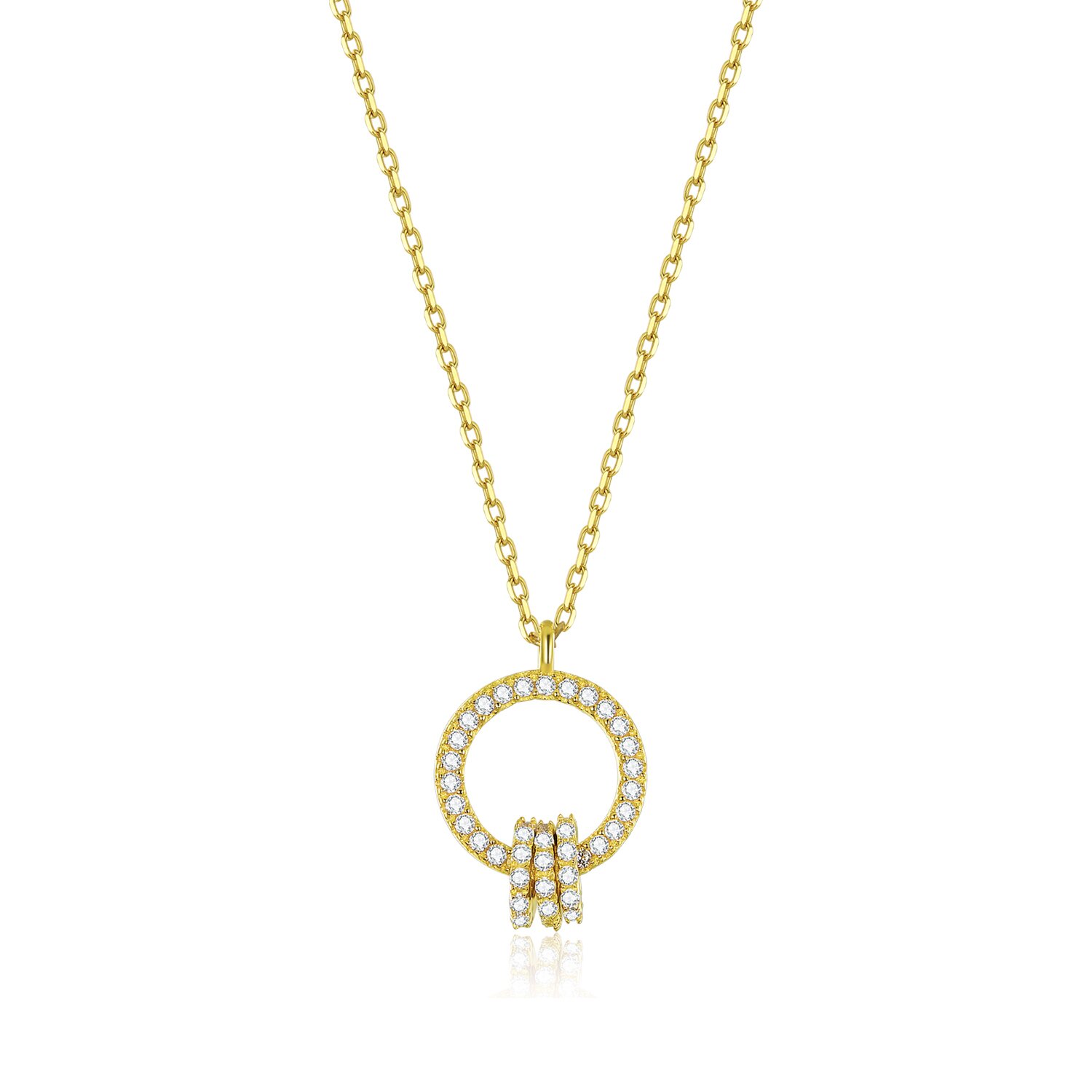 Colier din argint golden glamour circles
