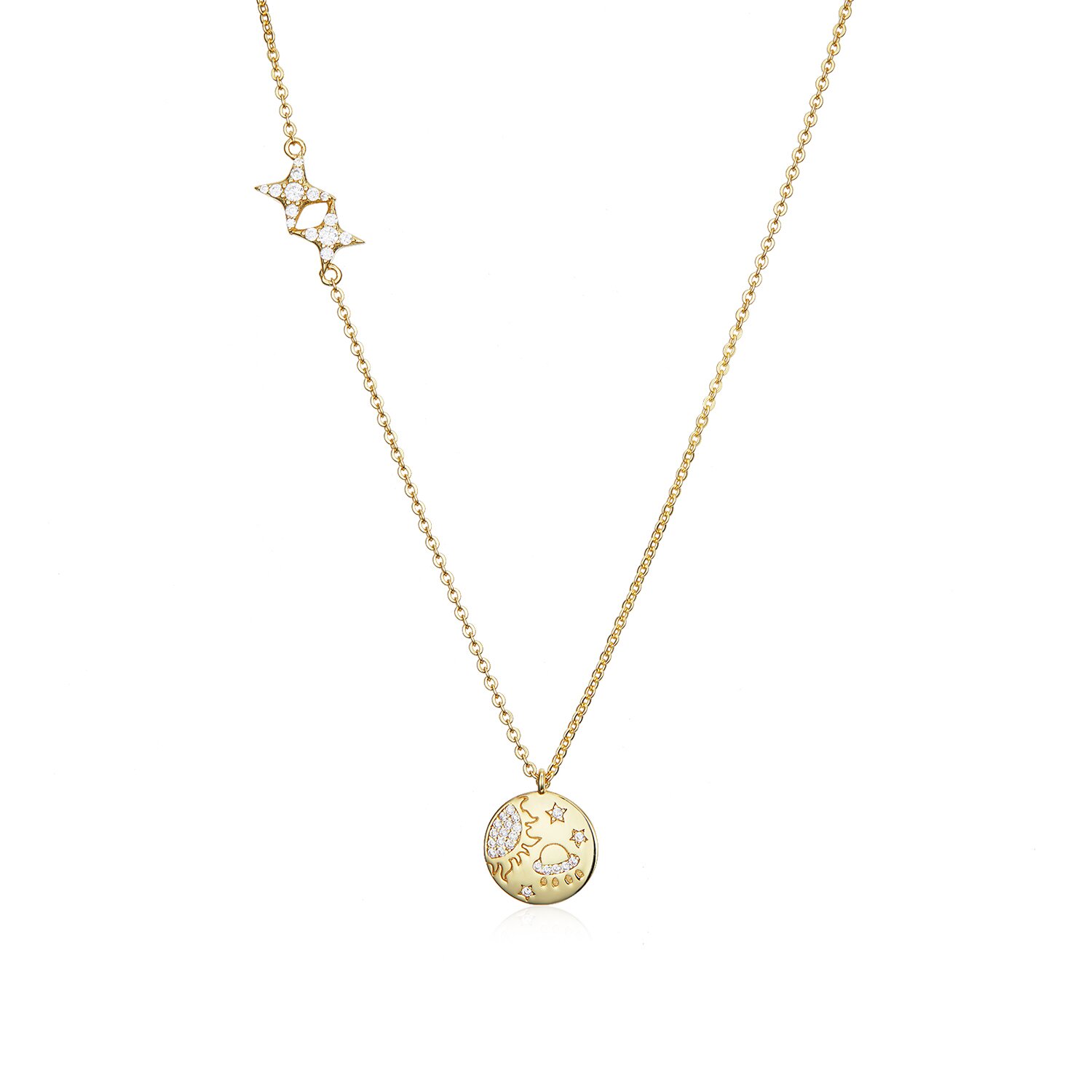 Colier din argint golden secret galaxy