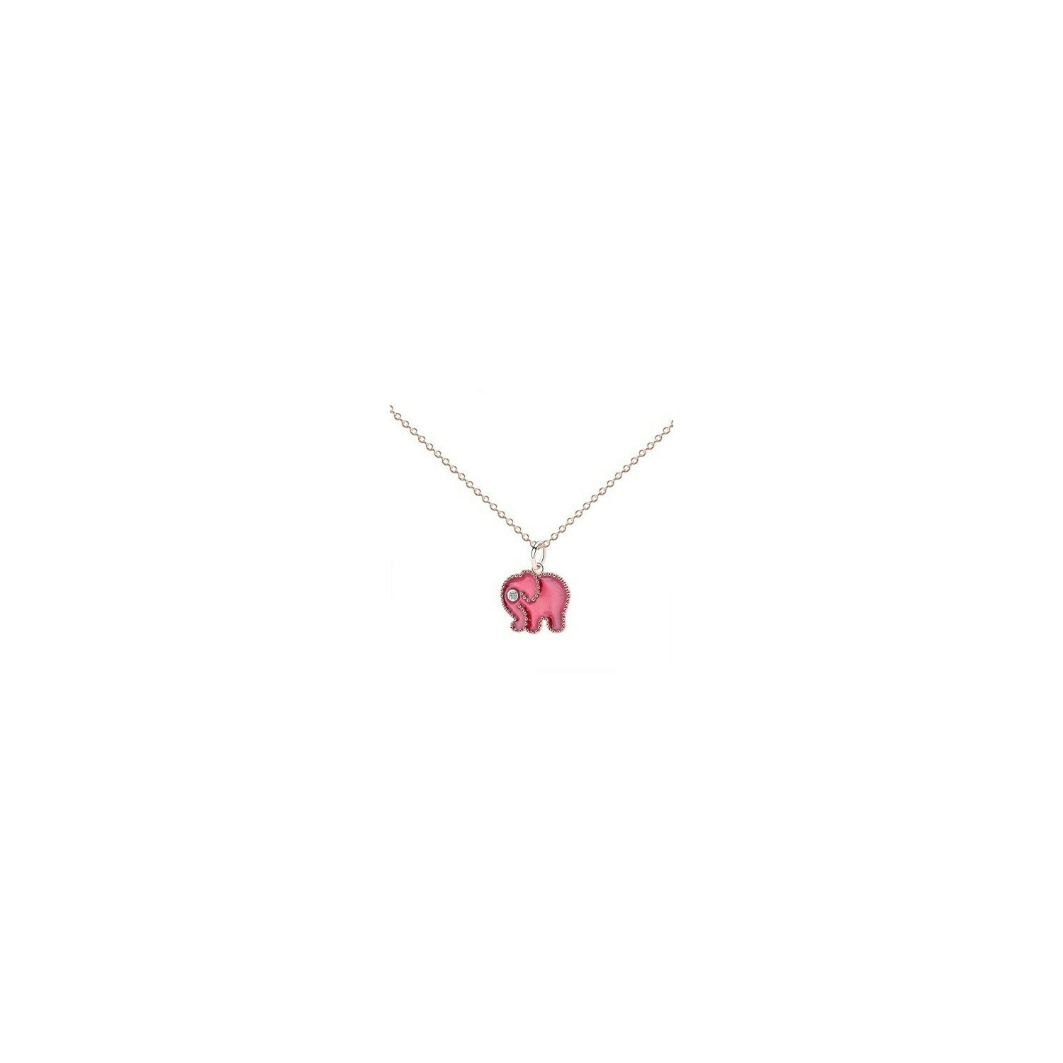 Colier din argint little pink elephant