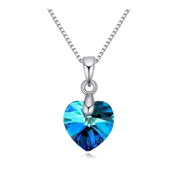 Colier din argint midnight heart cu cristal swarovski