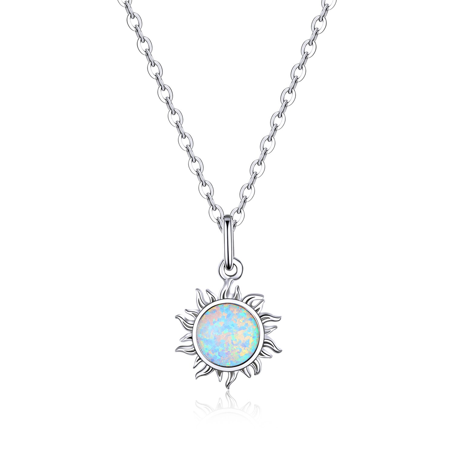Colier din argint opal sun