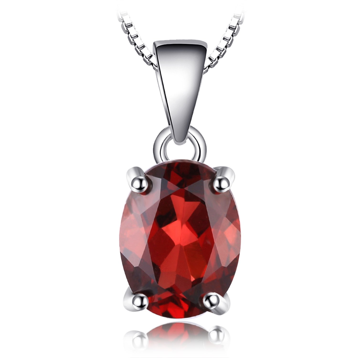 Colier din argint oval garnet