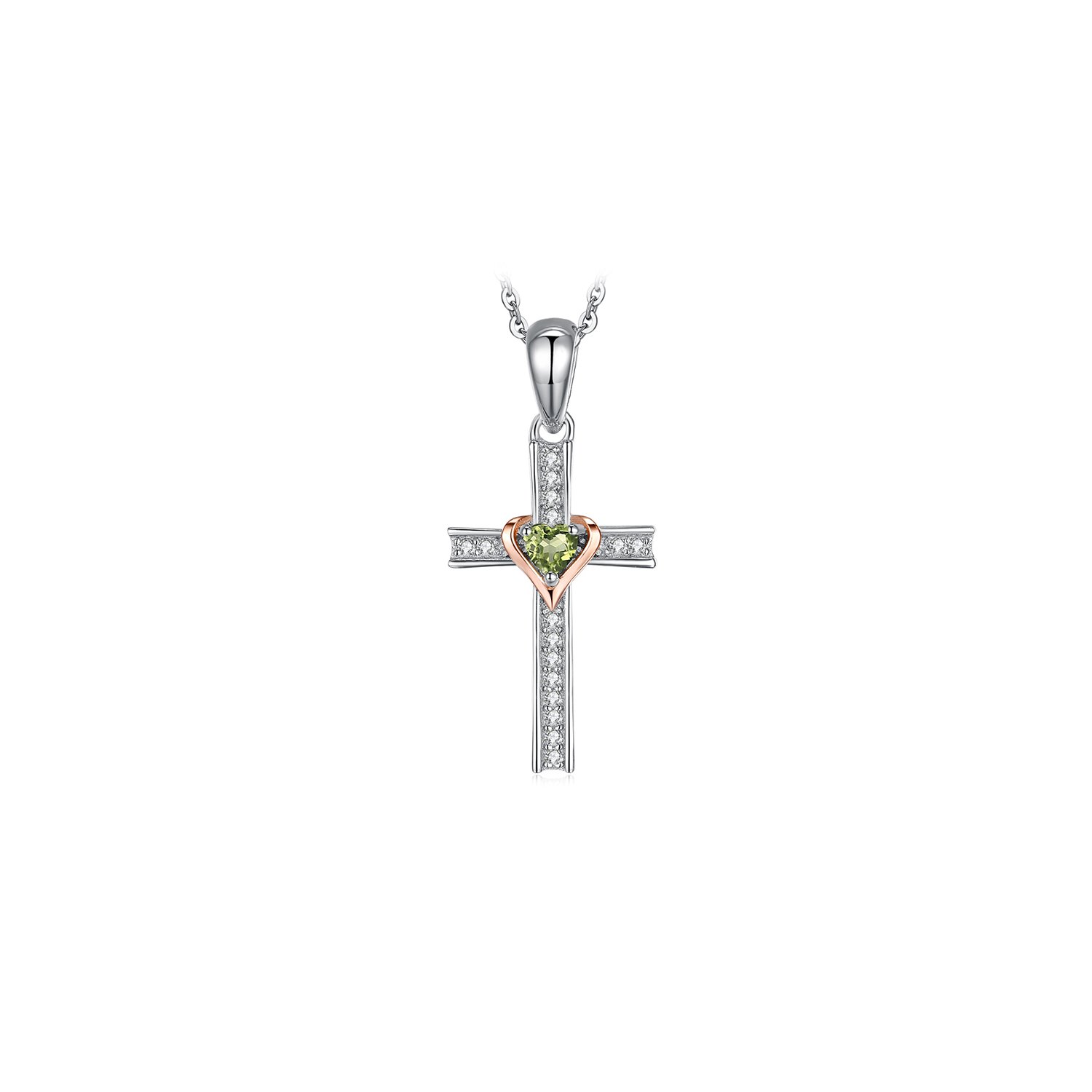 Colier din argint peridot cross